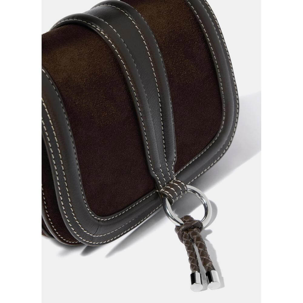 Mint Velvet Harper Brown Suede Saddle Bag